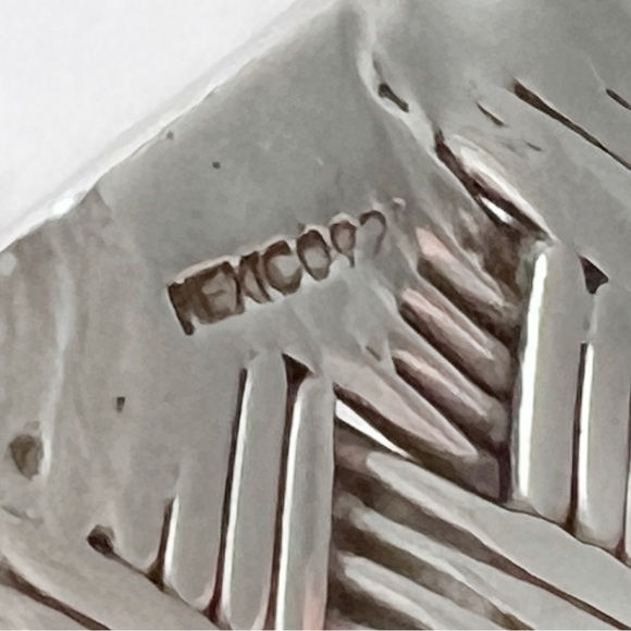 Huge VINTAGE Sterling Silver Mexico Woven Unisex Cuff - Picture 10 of 11